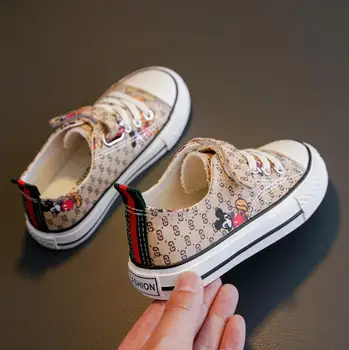 

Disney Brand Shoes For Baby Children Boys and Girls Fashion Canvas Shoes Cartoon Mickey Mouse Kids Sneakers Boy Canvas Shoes