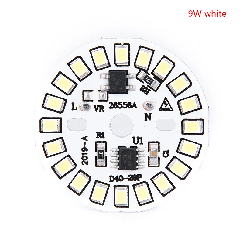 9w white 220V светодиодный нашивка-лампочка лампа SMD пластина круглой формы Модуль светильник источник пластина для лампы светильник - Испускаемый цвет: 9w white