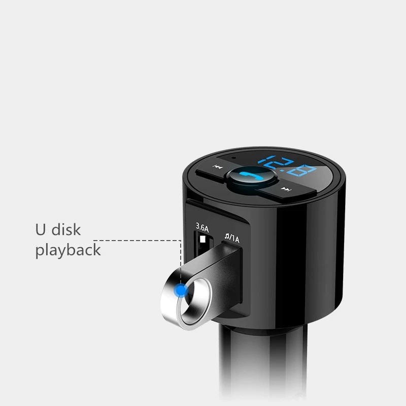 Универсальное автомобильное гнездо прикуривателя 3.6A Bluetooth MP3-плеер громкой связи с двумя портами автомобильное usb-зарядное Устройство Радио fm-передатчик