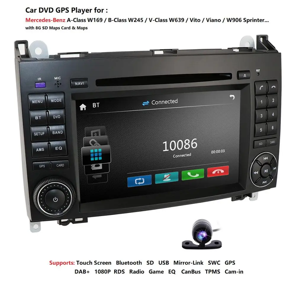 7 Inch 2 din AutoRadio Car Multimedia For Mercedes/Benz/Sprinter/B200/B-class/Vito/Viano 2006-2014 W245/W209/W169 W639 W906/B170 |