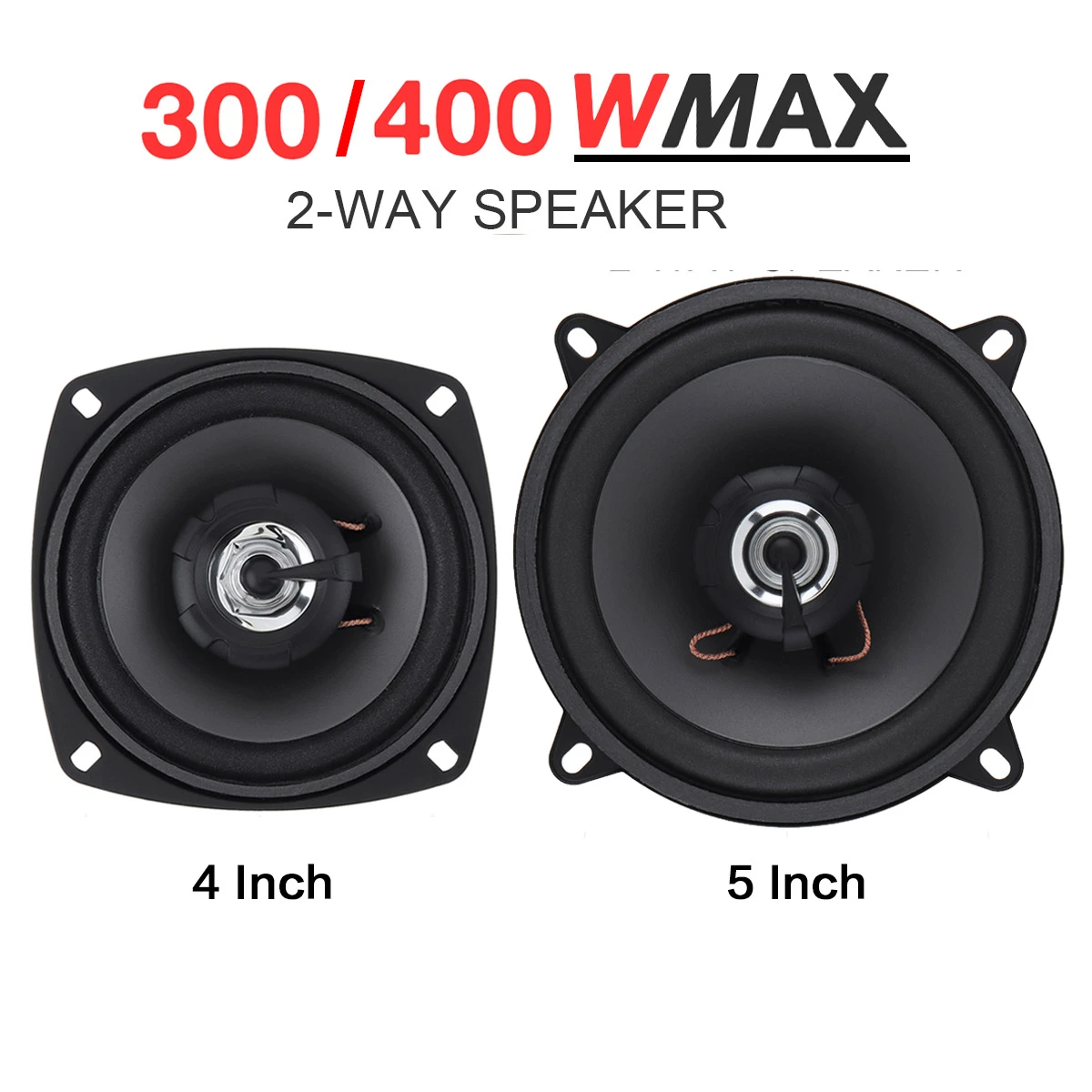 4 Inch Round Coaxial Pair Car Door Shelf boot Speakers Good Base PMA4001 PAIR