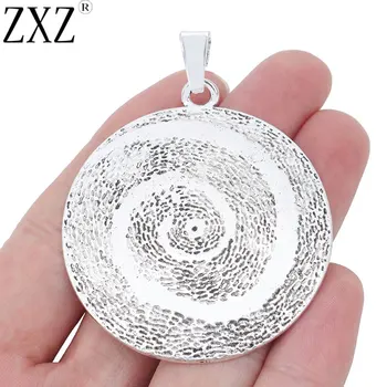 

ZXZ 2pcs Large Round Hammered Spiral Swirl Vortex Charms Pendants for Necklace Jewelry Making Findings 51x51mm