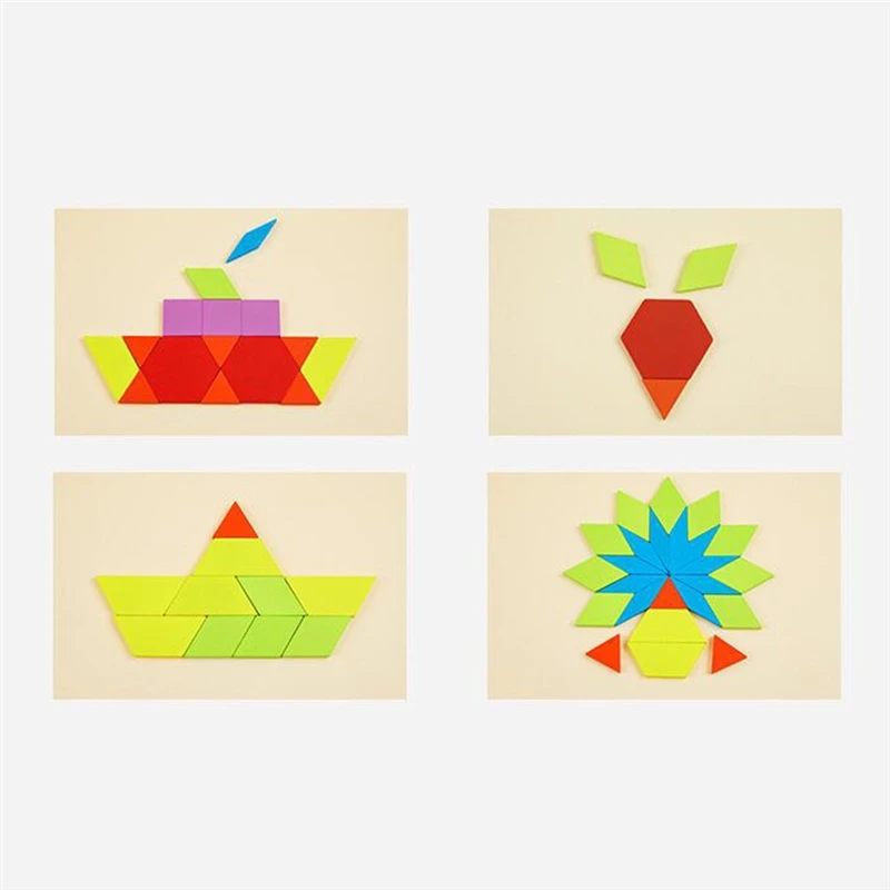 Красочные головоломки Tangram Игра Головоломка интеллектуальная развивающая игрушка для детей повышение уровня детской информации о графике