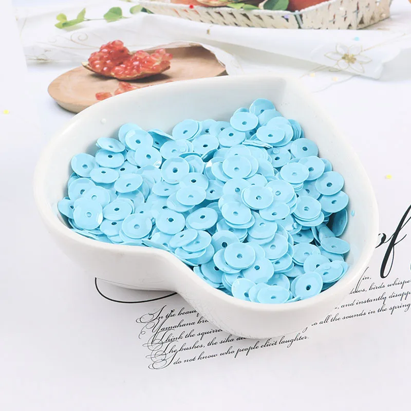 13 LC/6mm concave solid color PVC /10grams Sequins PVC Flat for DIY Card Making Craft Color Collection - Цвет: 13