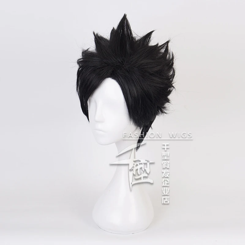 Haikyuu!! Nekoma Kuroo Tetsurou Black Short Wig Cosplay Costume Heat Resistant Synthetic Hair Haikiyu Halloween Party Wigs womens halloween costumes