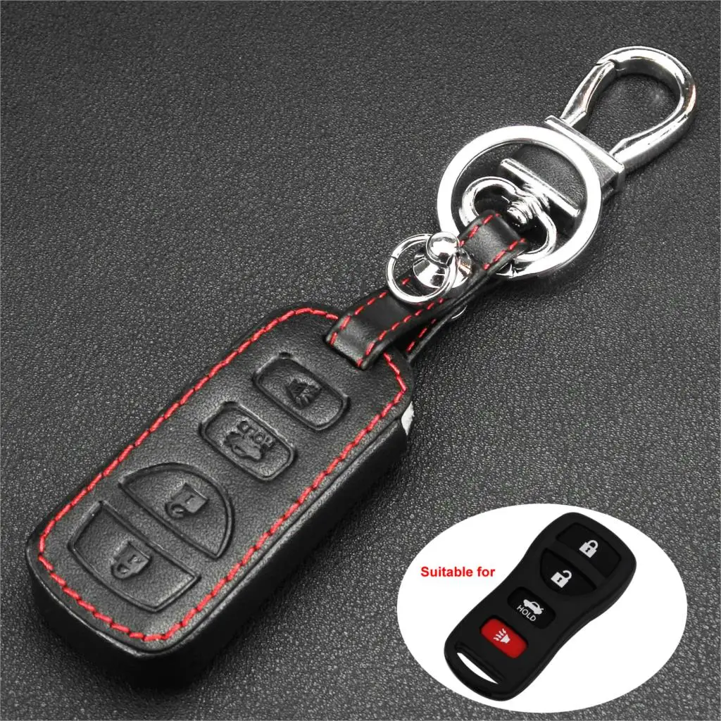 Keyforkess custodia protettiva in pelle per chiave auto per Nissan Qashqai x-trail t31 prende i colpi Tiida Pathfinder Murano Note Juke Micra Almera Tiida - H7e4f27cce88a4ed38029ad49d92831b3u