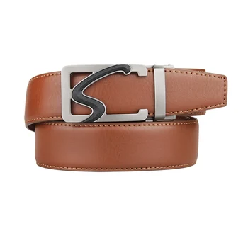 

New Arrivals Men 100% Genuine Leather Belt Cowhide Cowboy Belt Straps With Alloy Automatic Buckle Leather Straps for Man