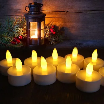 

24pcs Tea Light Electric Candles Light Home Battery-Powered Flameless LED Battery Candle Lights Party Wedding Festival Decor
