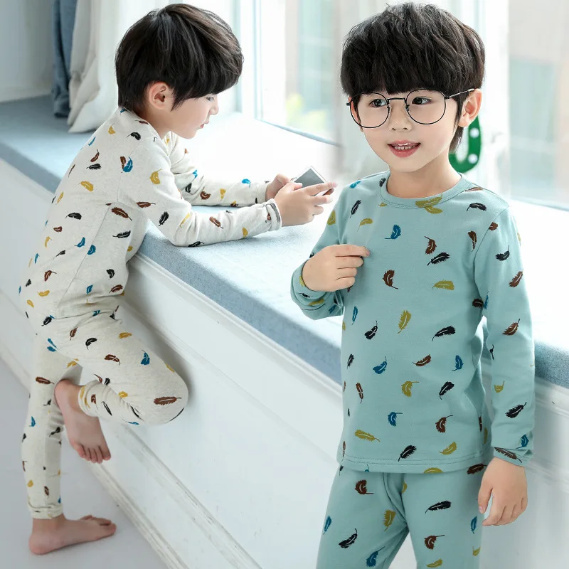 

Spring Children Crew Neck Pajamas BOY'S Long Sleeve Spring And Autumn Children's Comfortable Homewear Set Childrenswear