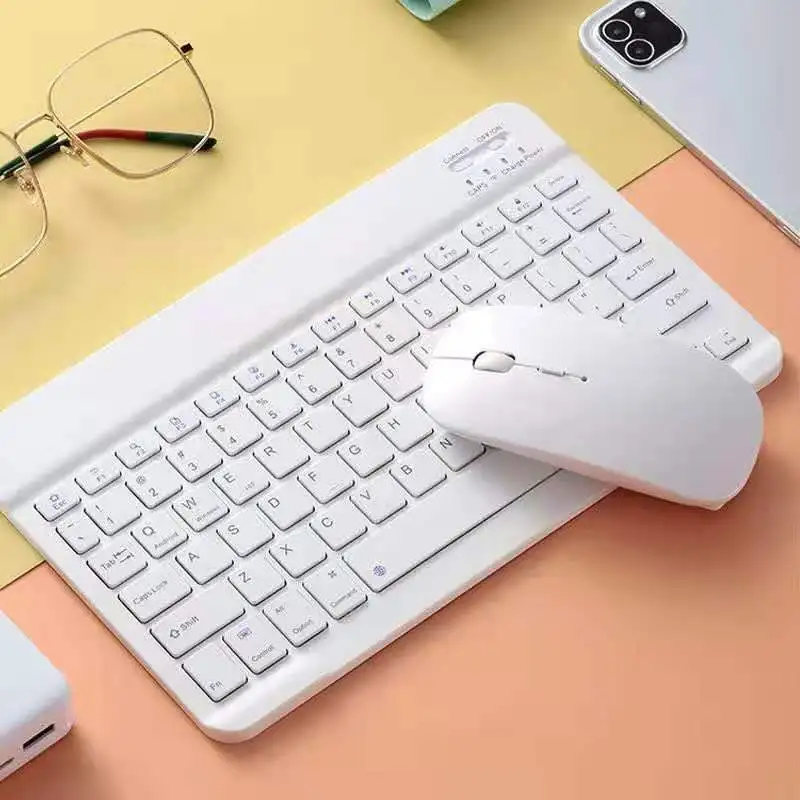 para Ipad Air Pro 11 Bluetooth Teclado sem Fio do Mouse Russo Francês Hebraico Espanhol Coreano para Android Ios Windows Phone Tablet - Imagem 4