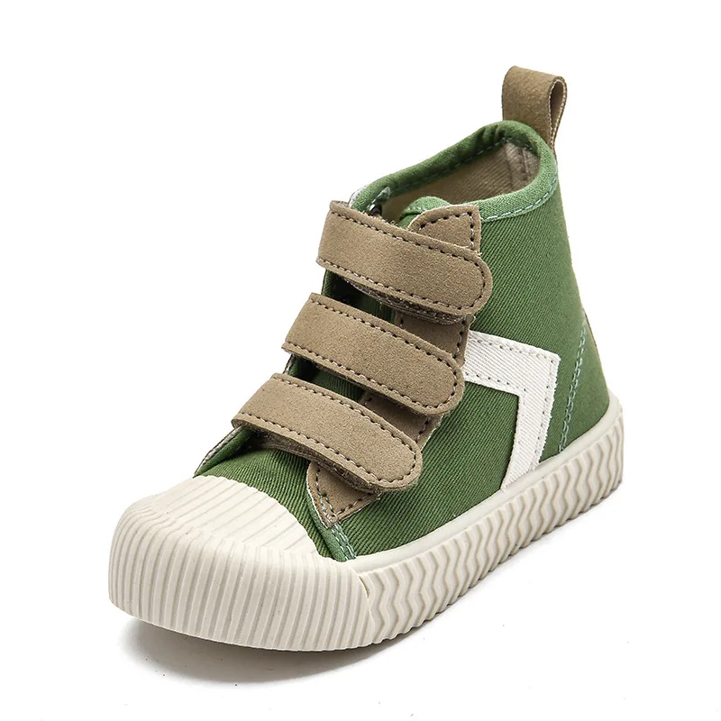 19 autumn winter new children's canvas shoes Korean high-top biscuit shoes Velcro soft bottom children shoes kids Casual Shoes