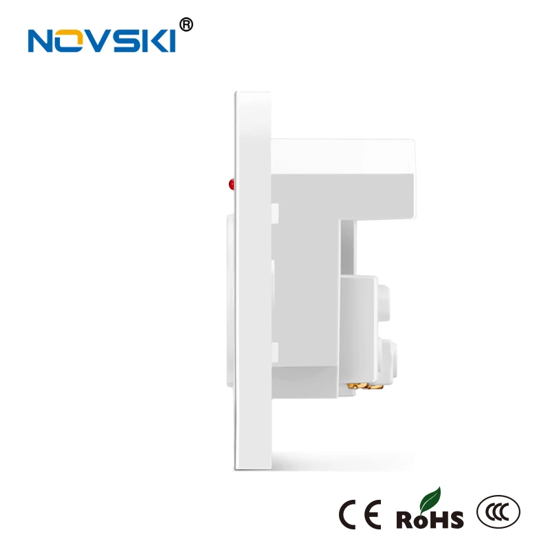 NOVSKI Российская электрическая розетка 2100 мА, два USB-порта, интеллектуальное зарядное устройство, огнестойкое заземление, 16 А, немецкая вилка Schuko, розетка 86 мм* 86 мм