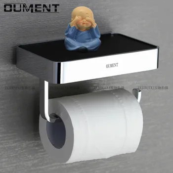

Roll Paper Toilet Paper Box Wall-mounted Shelves Paper Towel Toilet Tissue Box Wall-Mounted Bathroom Vanity Copper Hanging