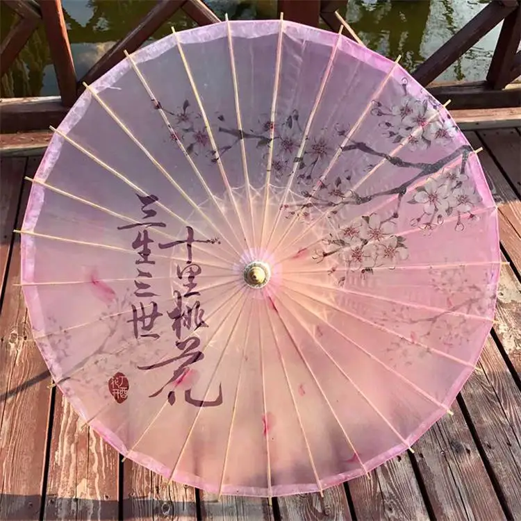 Ветрозащитный промасленный бумажный зонтик дождь для женщин высокое качество полный бамбук и деревянные декоративные китайские японские Зонты реквизит для танцев - Цвет: An Ruo Su 3