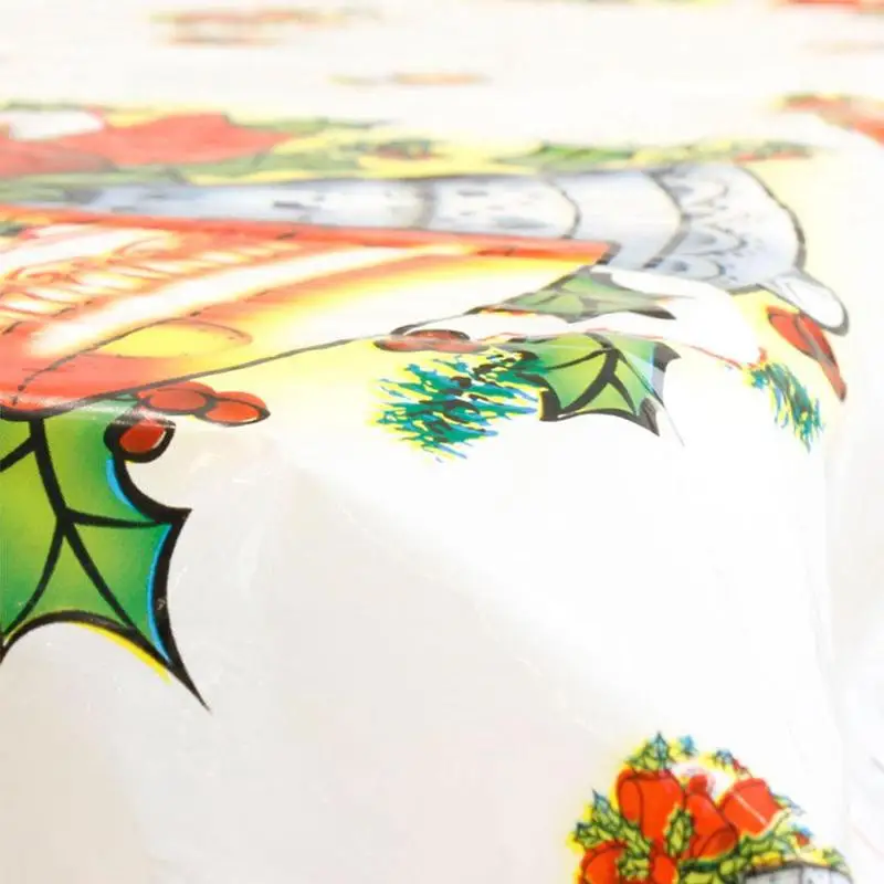 Santa Claus New Year Xmas Christmas Tablecloth For Kitchen Dining Table Decorations Home Party Table Covers Christmas Supplies