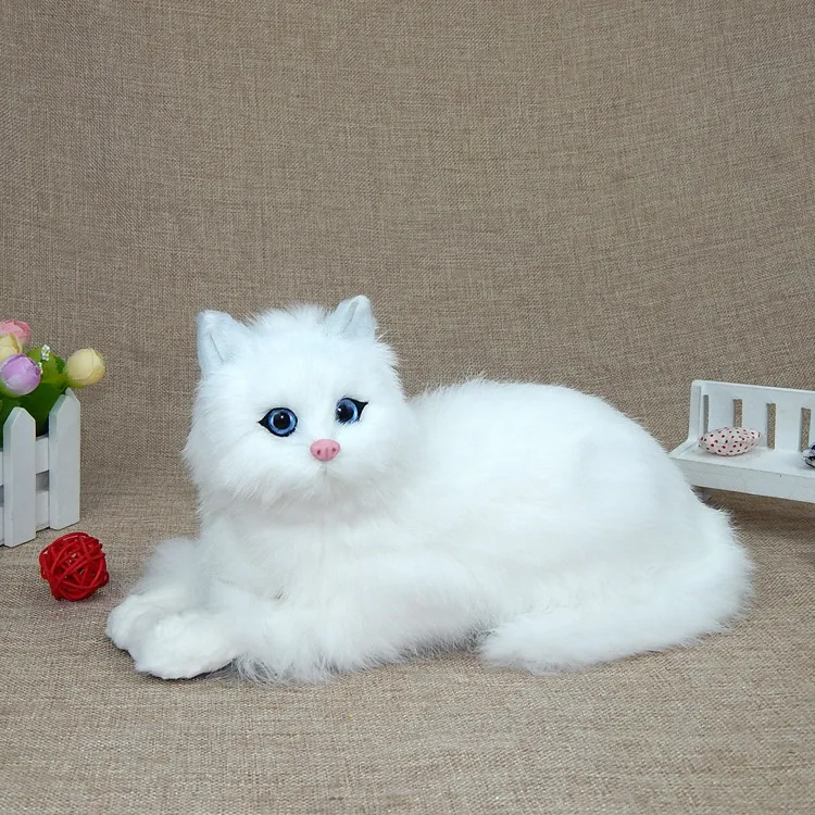 Настоящая и ложная модель кошки, украшения из натуральной кожи, плюшевые игрушки, Искусственная Имитация кошки, котенок, будет звать лежащего кота, образец на день рождения G