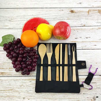 

Bamboo Cutlery Set Eco Friendly Tableware Set Fork Spoon Knife Set Reusable Portable Travel Utensil Set Wooden Fork Spoon Knife