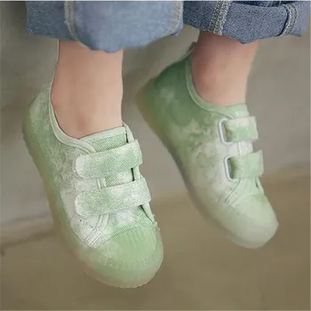 

New Children Casual Shoes Boys Girls Breathable Flats Student Kids canvas shoes Hook & Loop Spring/Autumn 018
