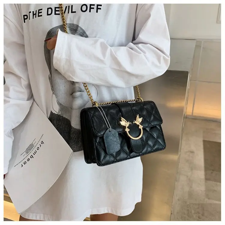 JI HAO бренд дизайн новые сумки на плечо искусственная кожа бриллиант решетки сумка через плечо для женщин цепи модная сумка с клапаном сумки-мессенджеры