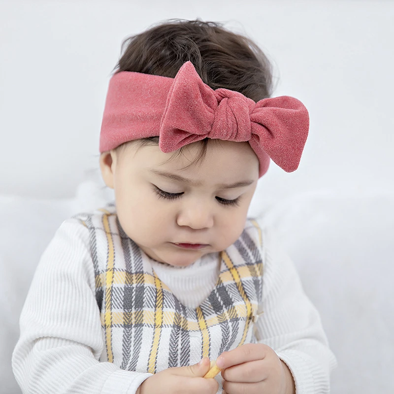 best baby accessories of year Baby Girl Hair Accessories Big Bow Headband For Kids Hairbands Ear Warmer Turban Newborn Headwrap Imitation Cashmere Headwear ergo baby accessories