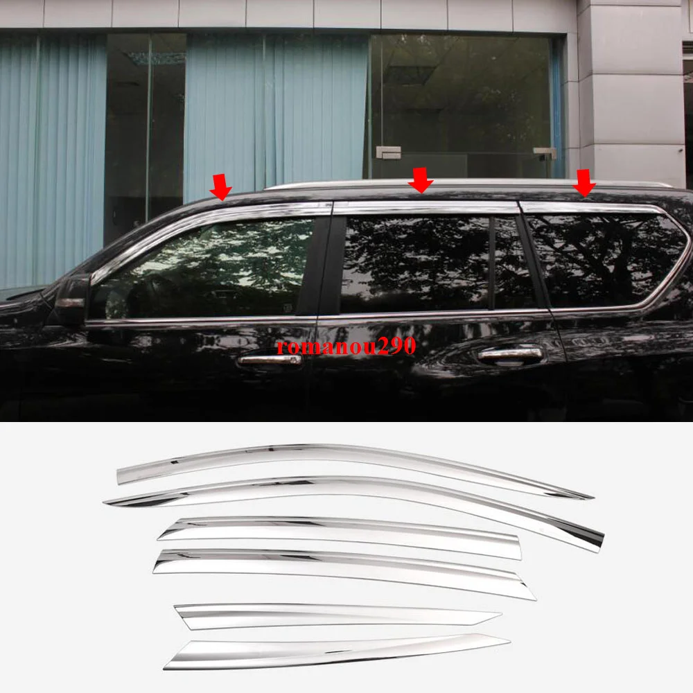 

For Lexus GX460 2010-2020 ABS Chrome Window Visor Vent Shades Sun Rain Guard 6Pcs