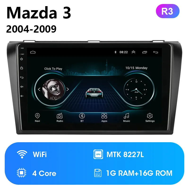 Vtopek Android автомагнитола gps навигация авто стерео для Mazda 3 2004-2009 Мультимедиа Видео плеер 2 din DSP 2G+ 3 2G сенсорный экран - Цвет: R3