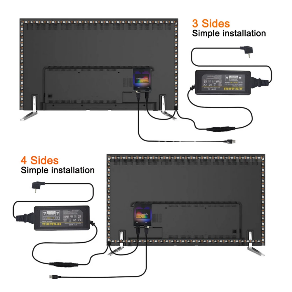 DC5V WS2812B Dream Color Computer Screen Backlighting LED Light Strip Kit  [CCSLKITS-WS2812B-PC] - $45.98 