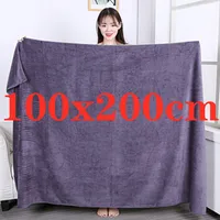 100X200cmSuper thick Microfiber Bath Towels – Super Absorbent, Soft, Fast Drying and Oversized Bath Lines Multip  Grey towel 1