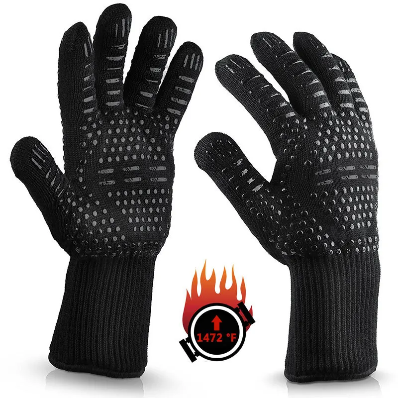 1Pair2hand варежки для духовки перчатки барбекю Силиконовые высокотемпературные
