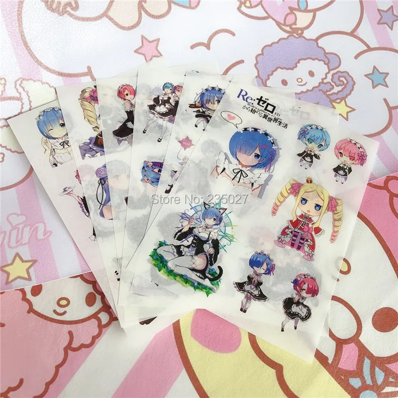 Наклейки декоративные Re:zero Эмилия Рам Рем Беатрис 120 листов/партия | Игрушки и