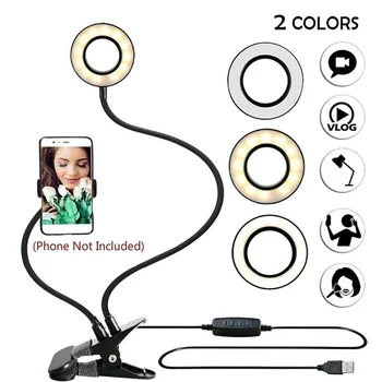 

Cell Mobile Phone Holder with Photo Studio Selfie LED Ring Light for Youtube Live Stream Makeup Camera Lamp for IPhone Android