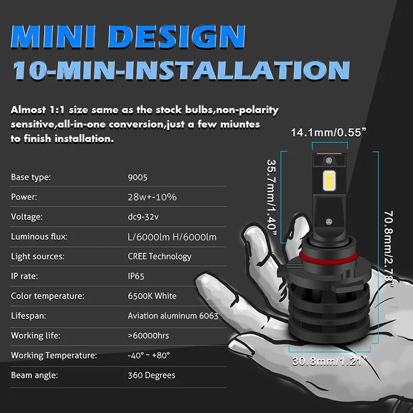 LED Car Lights LED Lights LED Bulbs LED Headlights LED Car Headlights Car Headlamps 2pcs 16000LM Mini 55W H4 HB2 H7 H11 H16 9005 9006 HB3 BH4 H1 9012 H13 H3 9007 HB5 Led Headlight Turbo H4 H8 H7 led Car fog lamps