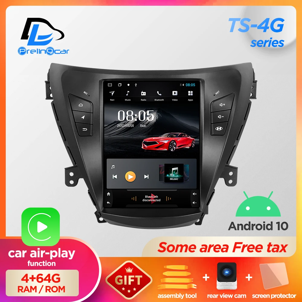 4G LTE Vertical screen for Hyundai Elantra /Avante 2011-2013 android 10.0 navigation stereo car multimedia video radio player | Автомобили