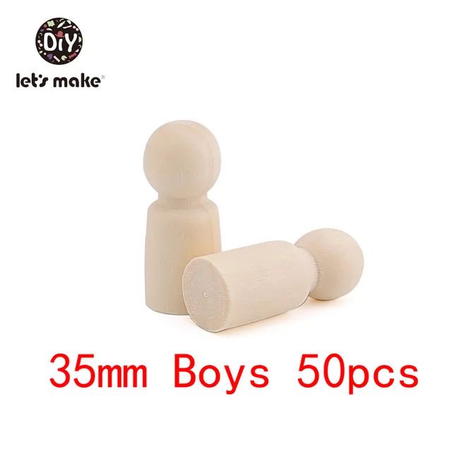 35mm Boys 65/55/43 мм натуральный Un paint ed женский и мужской деревянный колышек куклы тела для DIY искусства и ремесла краски резной резьбы - Цвет: 35mm Boys