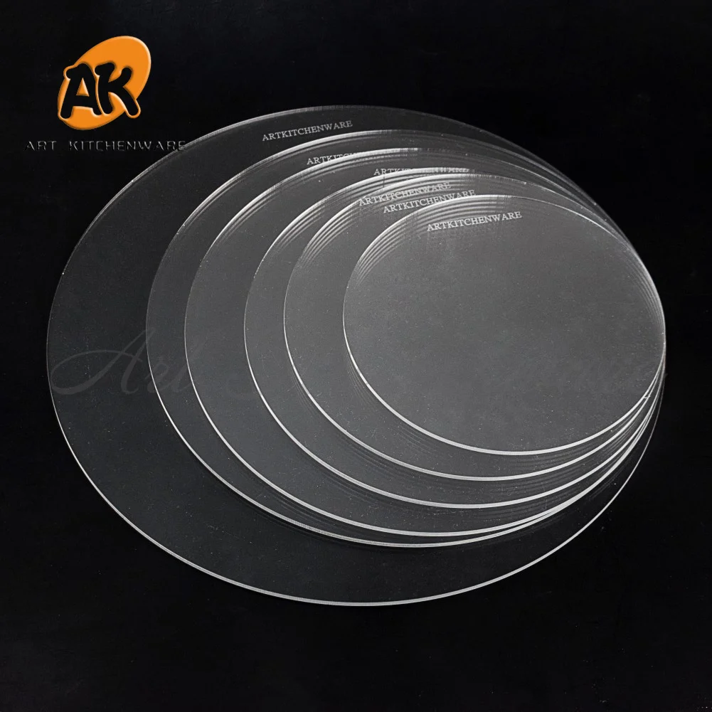 2pcs Round Acrylic Cake Disc Cast Plexiglass Panel Transparent