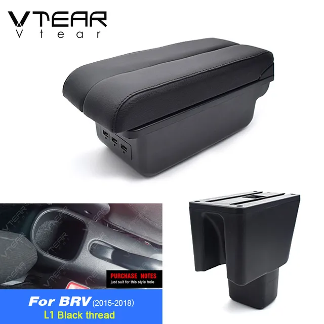 Vtear For Honda Brv Armrest Interior Center Console Storage Box 
