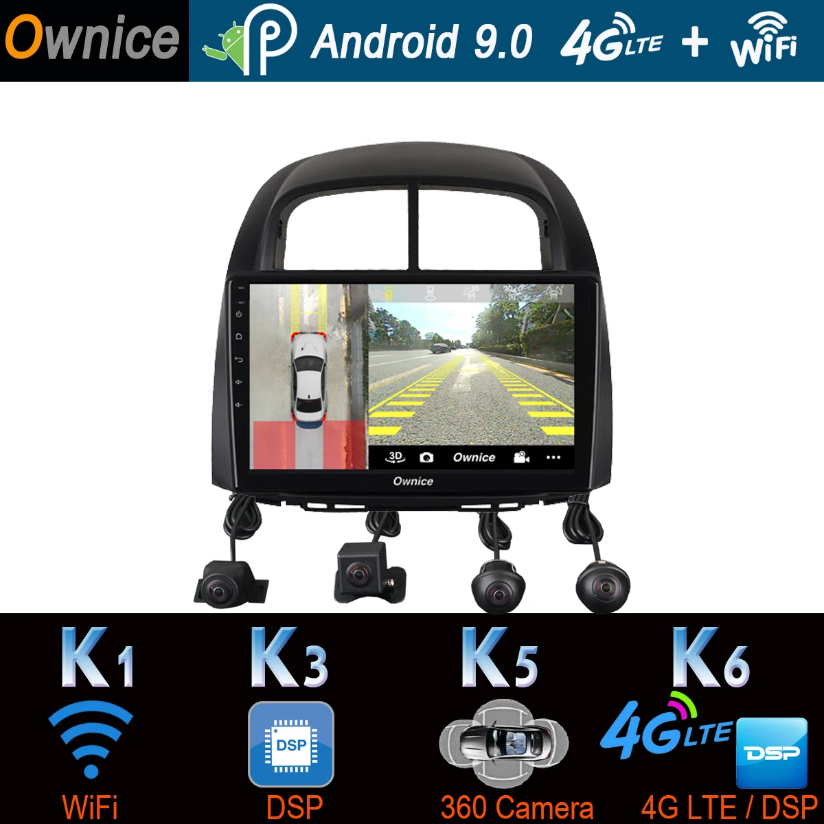 360 ° камера 8 ядерный 4G+ 64G Android 9,0 Автомобильный мультимедийный радио gps навигация DSP Авто CarPlay для Perodua MYVI 2005-2011 головное устройство