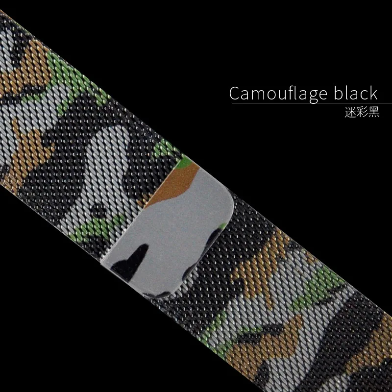Миланская Спортивная петля с белым камуфляжным дизайном для Apple Watch серии 4 5 40 мм 44 мм браслет 38 мм 42 мм для Iwatch серии - Band Color: Camouflage black