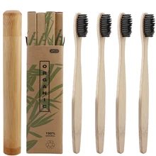 5 шт бамбуковый уголь зубная щетка с Деревянной щеткой чехол Мягкая щетина оральный Антибактериальный Уход зубная щетка для путешествий с коробкой для хранения