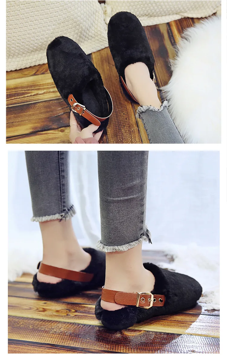 Весенне-осенние туфли на плоской подошве; женская обувь; Zapatos de mujer; модные короткие плюшевые туфли с закрытым носком