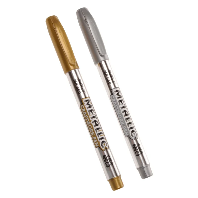 1pc Gold Silver Paint Marker Water-base Pen For Ceramics Glass Fabric Leather Dark Paper Painting Doodling Crafts | Канцтовары для