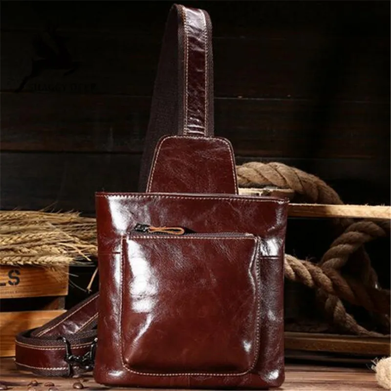 

Vertical zipper luxury brand designer single shoulder Bag vintage Business fashion soft quality cowhide men Bags