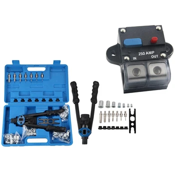 

111 Pcs Accessories: 110 Pcs Rivet Nut Tool Kit for Repair Tools & 1 Pcs 250A Circuit Breaker Car o Inline Fuse