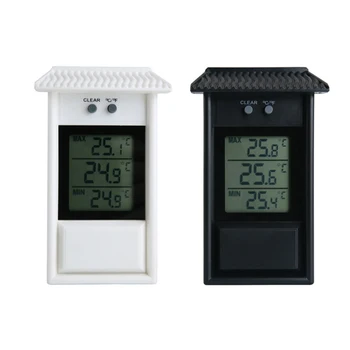 

1* Waterproof Digital Outdoor Indeoor Thermometer Garden Refrigerator Temperature Measuring Instrumen Max Min Memory Office Home