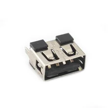 

10Pcs/Lot USB 2.0 Type A usb Female 4Pin DIP 2 Foot 180 Short body Flat Side Insert Charge Plug Socket Jack Connector Adapeter