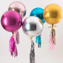 20 шт., розовое золото, серебро, 4D большие круглые сферические образные шарики из фольги, для детского душа, свадьбы, дня рождения, вечеринки, украшения, воздушный шар