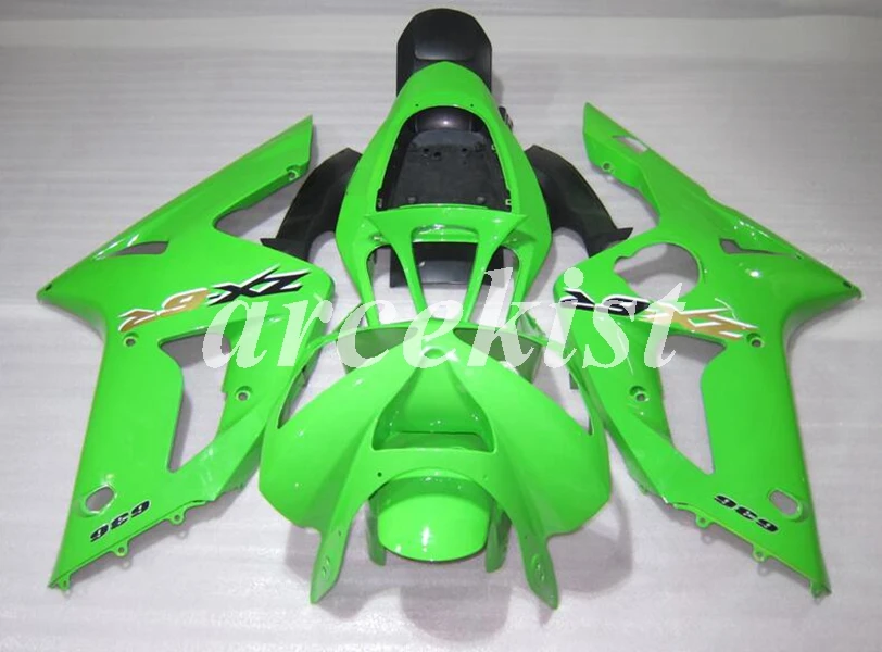 ABS литья под давлением мотоцикл обтекатели комплект подходит для Kawasaki Ninja ZX-6R 636 2003 2004 03 04 набор кузова все зеленые