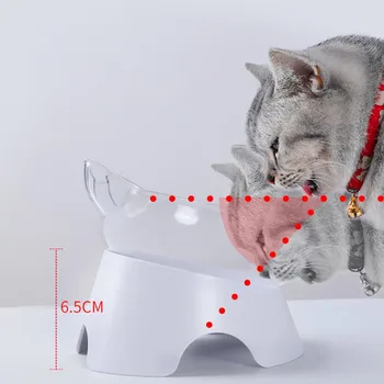 

Non-slip Cat Bowl Double Bowls With Raised Stand Pet Food And Pet Cat Dog Inclined Mouth Double Drinking