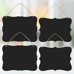 Pizarra de madera de 4 piezas para el hogar, pizarra colgante de doble cara con cuerda de lino