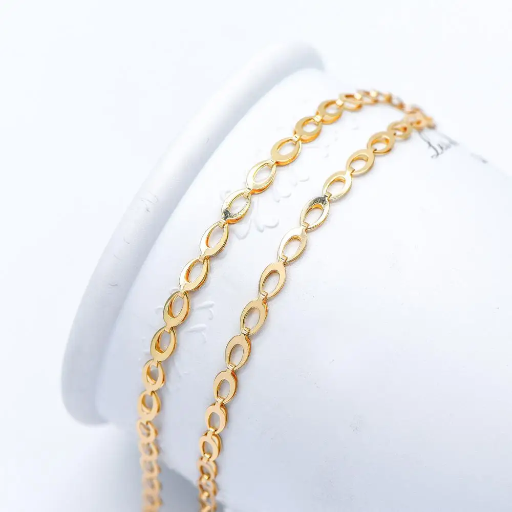 

Gold plated Brass Specialty Chains, Link Size 4x8mm, Bulk Chain Wholesale (#LK-232-1)/ 1 Meter=3.3 ft